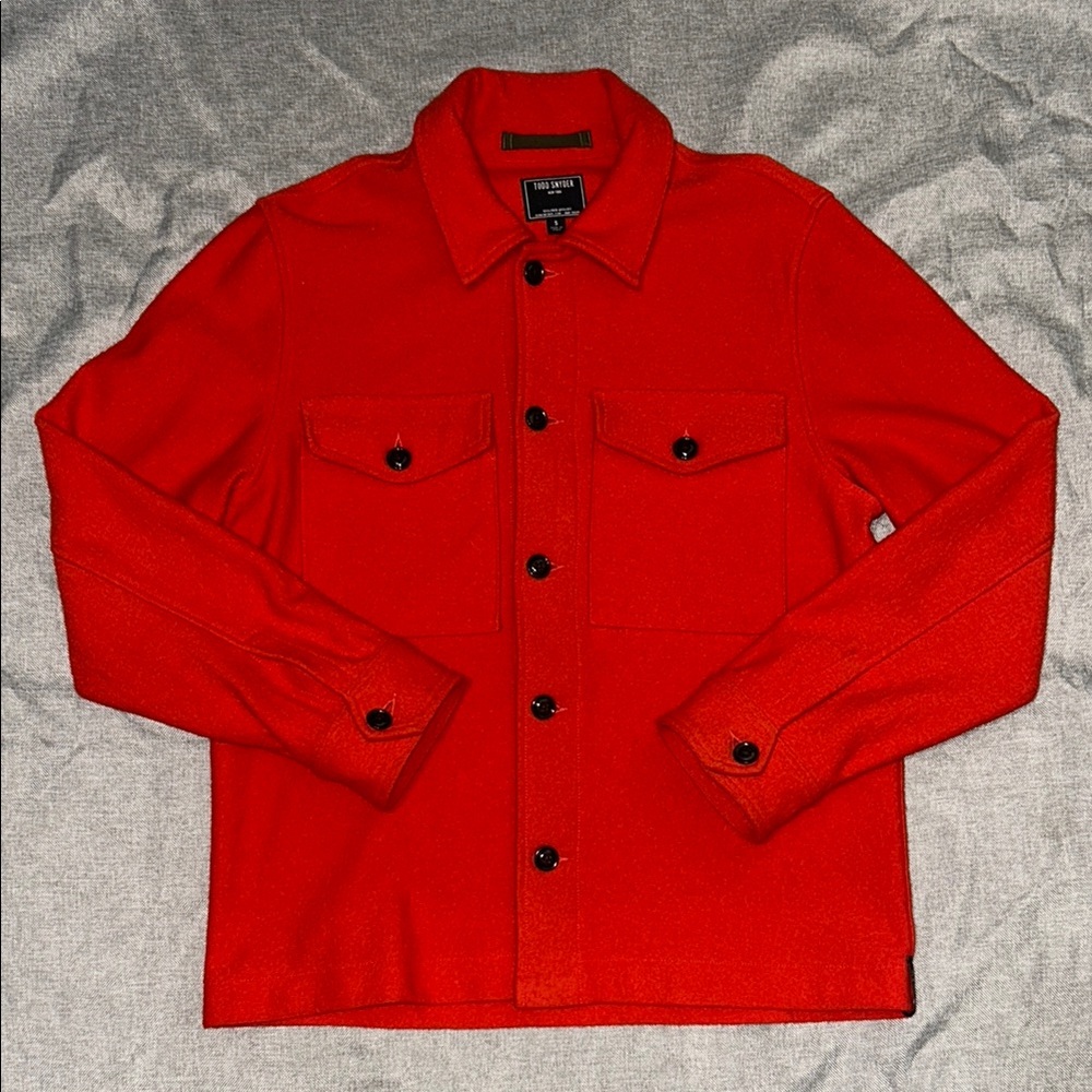 Todd Snyder Red/Orange Wool Shirt Jacket